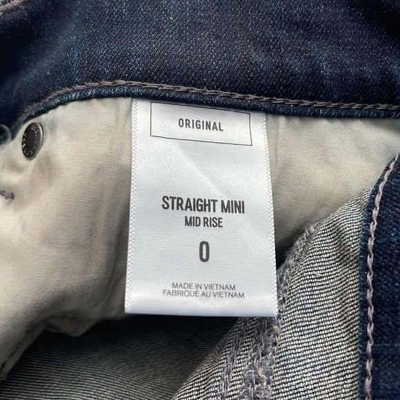 Express Straight Mini Mid-Rise Jean Skirt - Picture 3 of 5